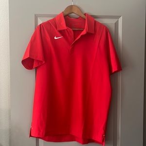 Nike red dry fit mens polo. Only worn once, too small. New condition.